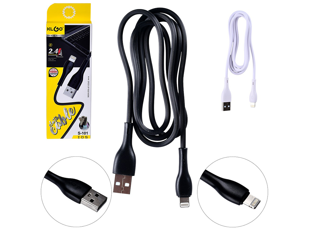 Кабель KLGO USB to Lightning 2.4A 1.0м