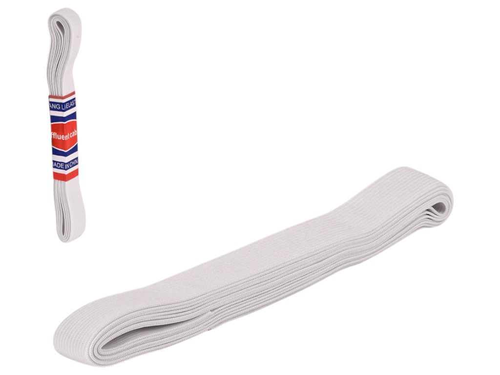 Резинка для одежды широкая, хлопок, полиэстер, 3м × 2см, цвет белый (цена за 4шт)