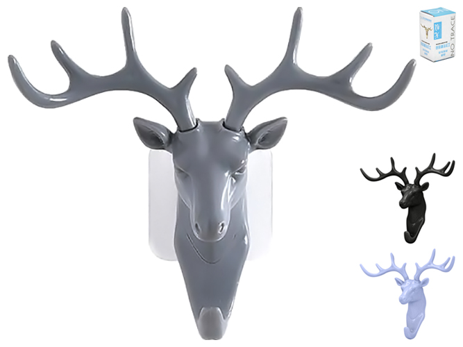 Гачок декоративний самоклеючий Deer для ключів/речей 18,5х17см