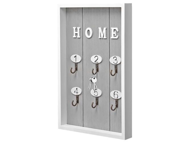 Ключница декоративная Home МДФ 6 крючков 30x20см