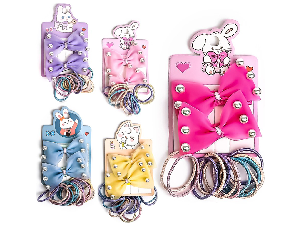 Аксессуары для волос (15 резинок, 2 заколки)