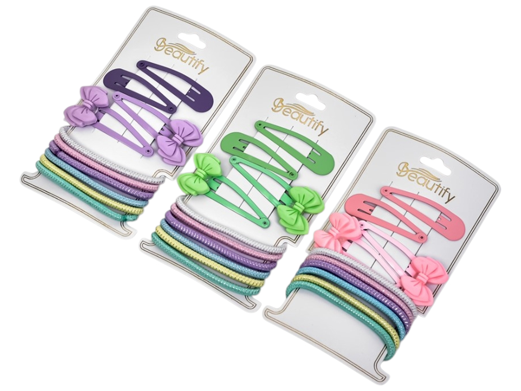 Аксессуары для волос (6 резинок, 4 заколки)