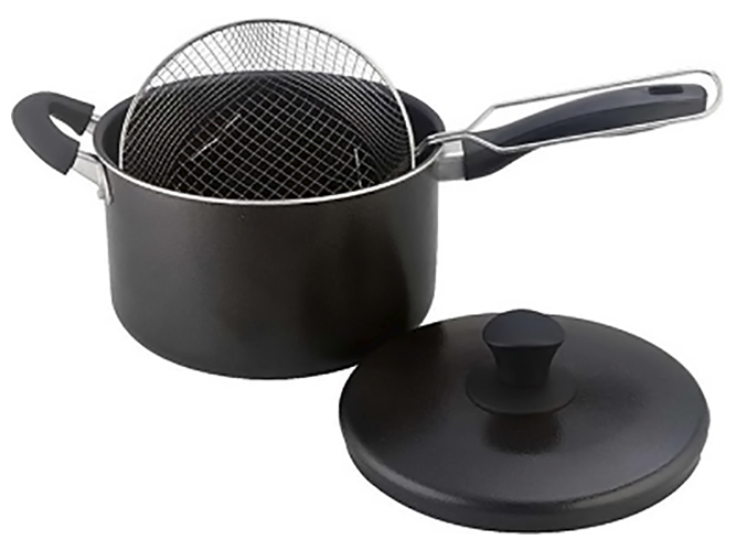 Сотейник с ситом, индукционное дно, 22x12см, 4л, черный
