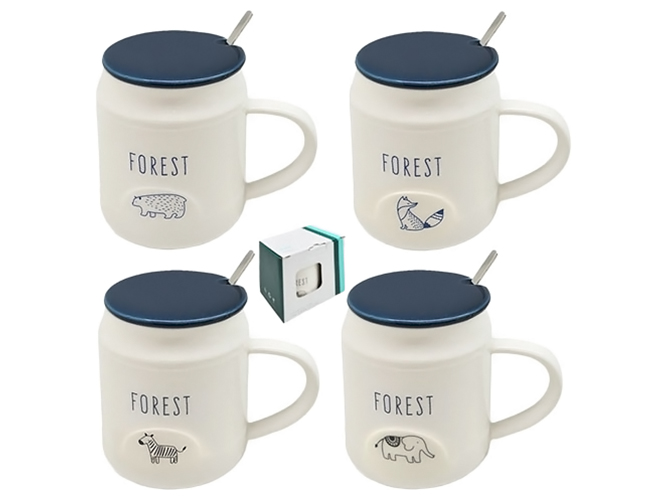 Чашка з кришкою та ложкою Forest 380мл