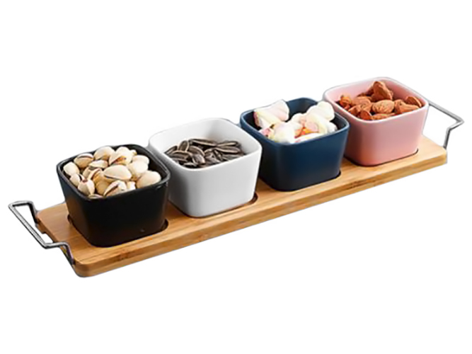 Менажницы на подставке Colored 40х9,5см (цена за набор 5 предметов)