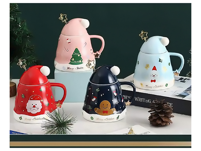 Чашка з кришкою та ложкою Merry Christmas 450мл