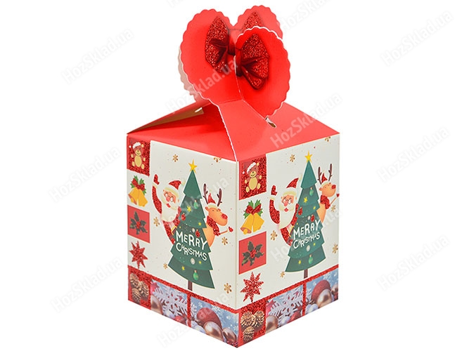 Коробка подарункова новорічна 10x8.5x8.5см