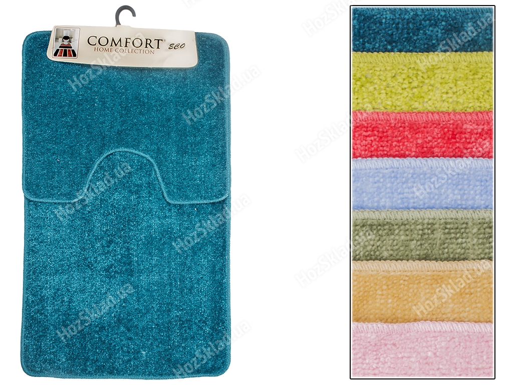 Набор ковриков в ванную Комфорт 59х49см/99х59 цвета ассорти (цена за набор 2шт)