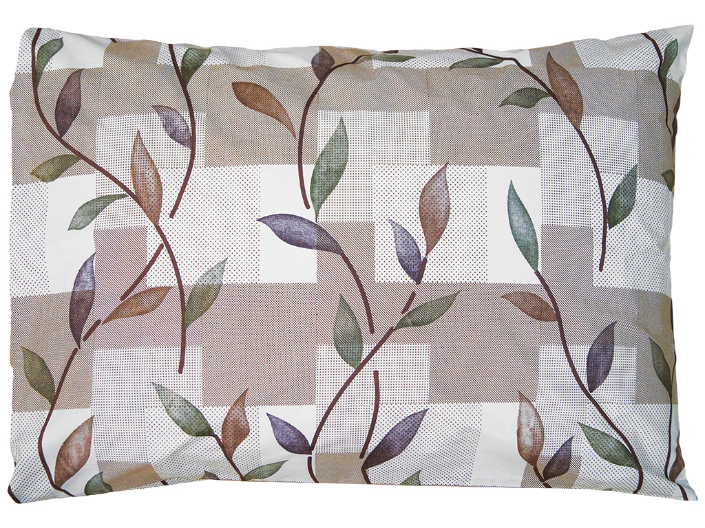 Наволочка 100% бавовна 50х70см "Листочки" 2шт у комплекті