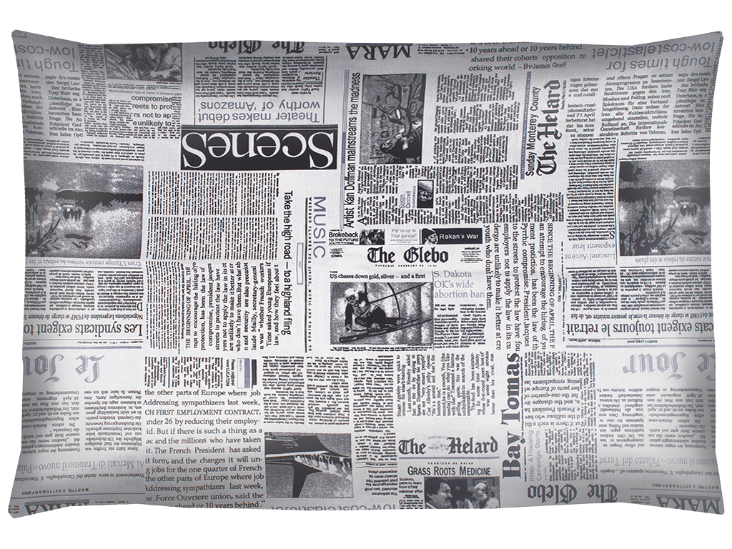 Наволочка 100% хлопок 50х70см "Газета" 2шт в комплекте