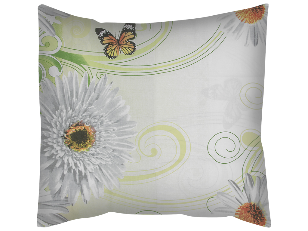 Наволочка 100% хлопок 70х70см "Ромашка" на зеленом 2шт в комплекте