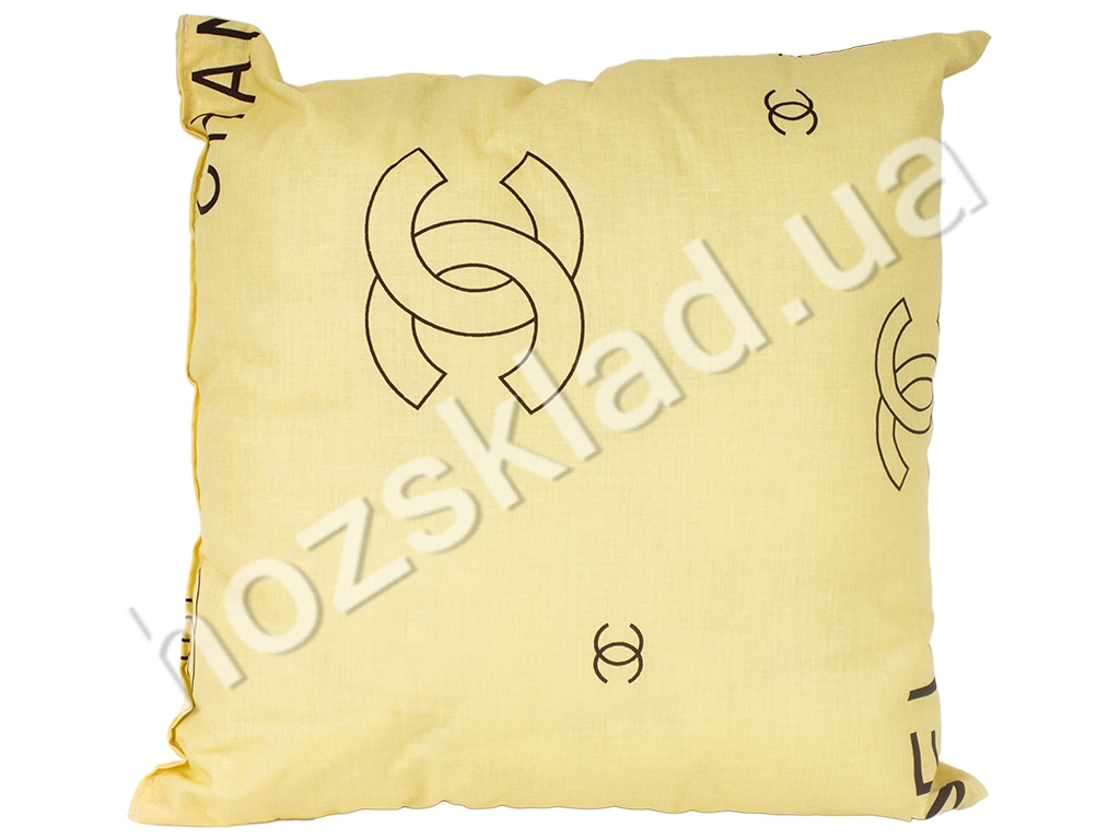 Подушка "Chanel лимон" 100% бавовна, холлофайбер 40x40см