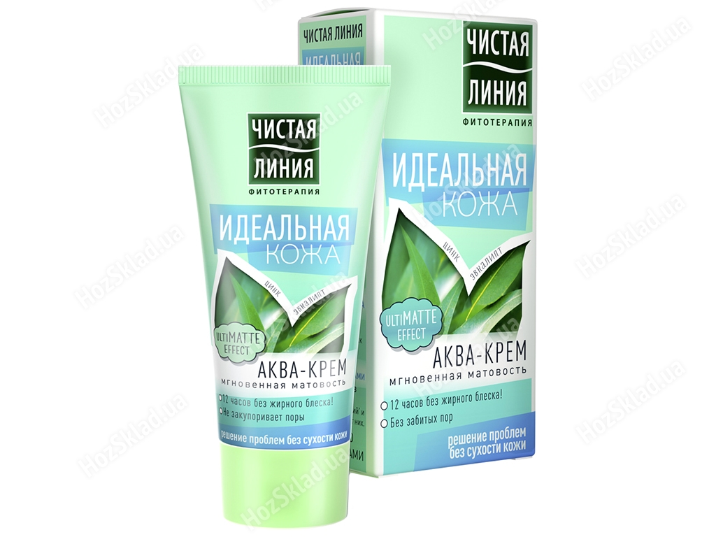 Аква-крем для лица Чистая линия идеальная кожа мгновенная матовость 50мл