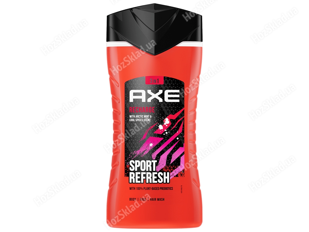 Гель для душу чоловічий Axe Recharge Sport Refresh 3в1, 250мл