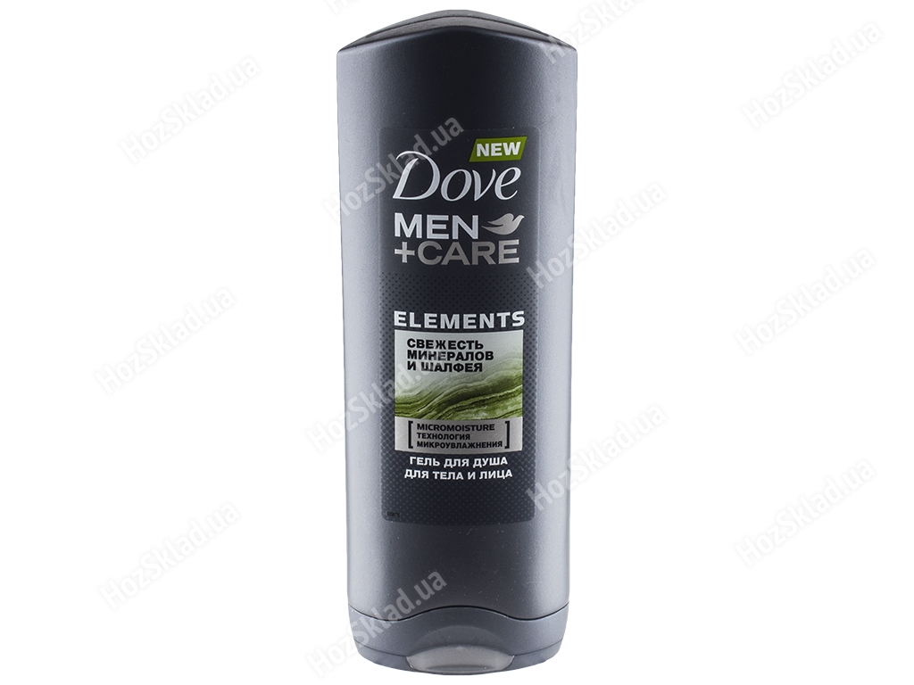 Гель для душу Dove men+care Свіжість мінералів і шавлії чоловічий, для тіла і обличчя 250мл