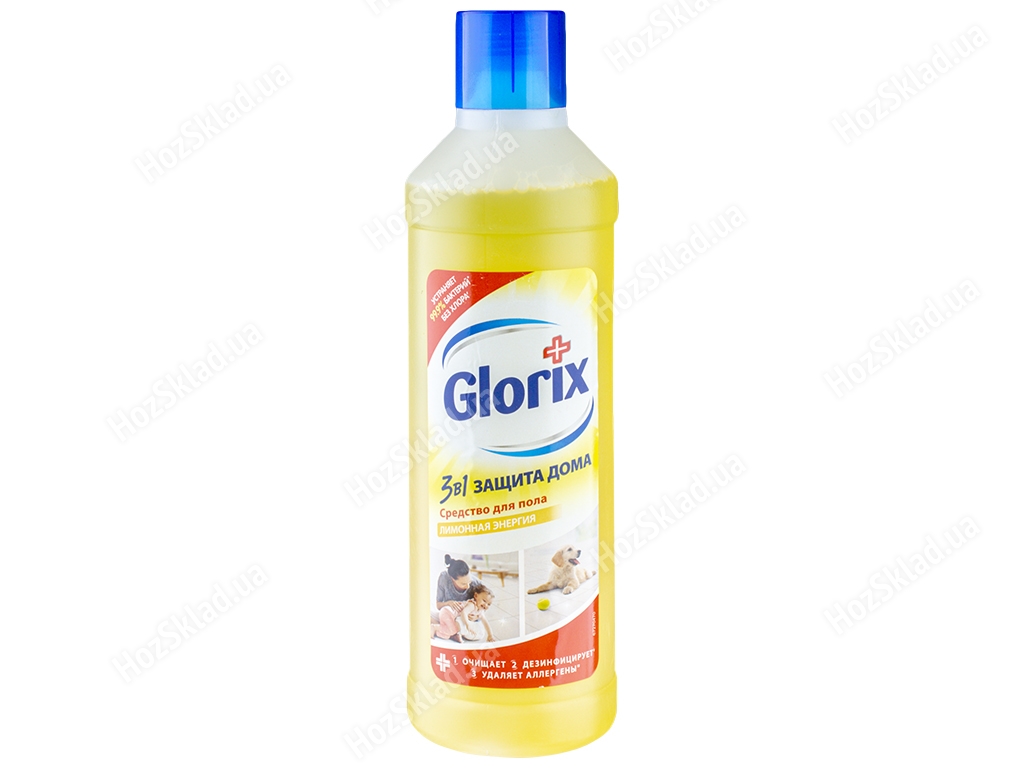 Средство для чистки пола Glorix Лимонная энергия 3в1 1л