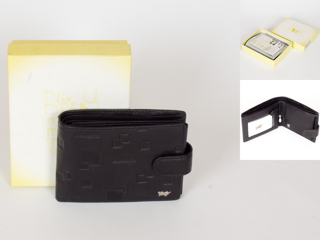 Кошелек Braun Buffel черный кожаный матовый мужской 091208M
