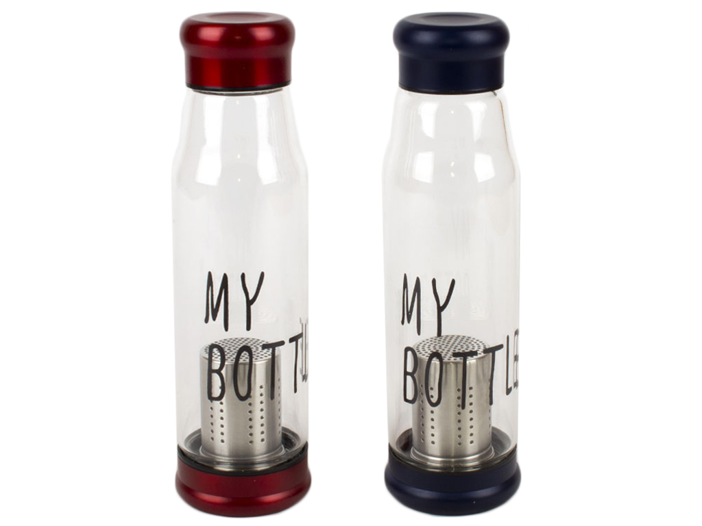 Бутылка-заварник "My Bottle" (стекло + нерж. сталь, 2 цвета) 500мл