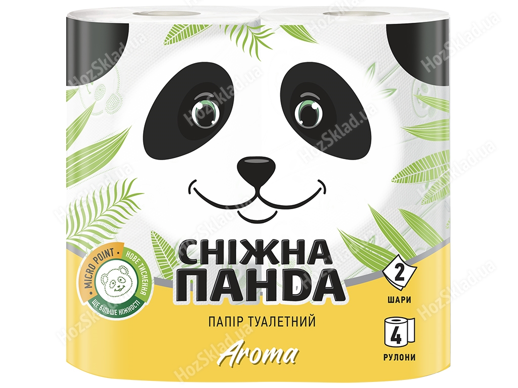Папір туалетний Сніжна панда Aroma двошаровий (НУ023) (ціна за упаковку 4 рулони)