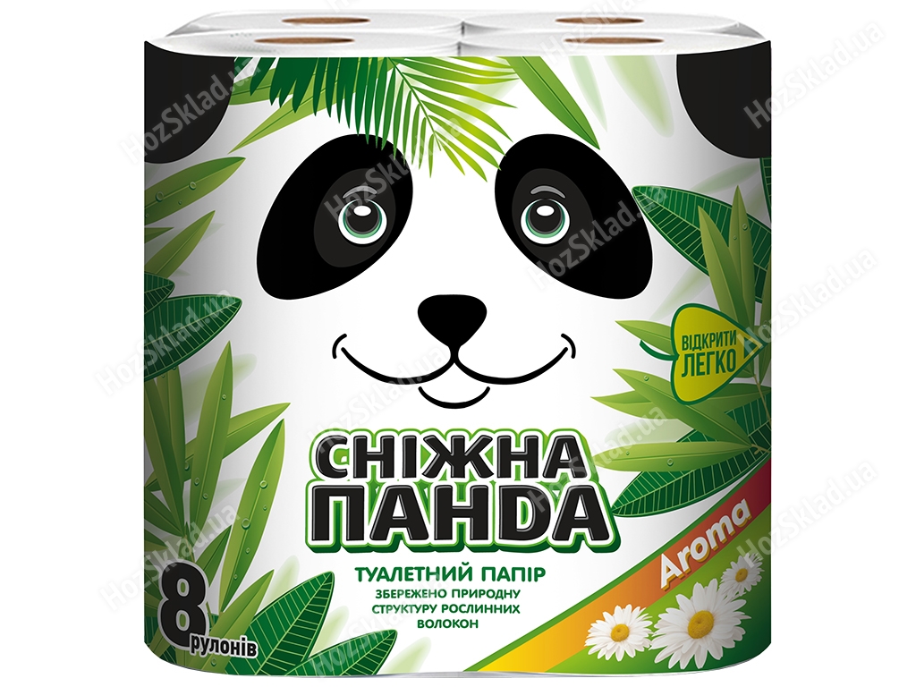 Папір туалетний Сніжна панда Aroma двошаровий (ціна за упаковку 8 рулонів)