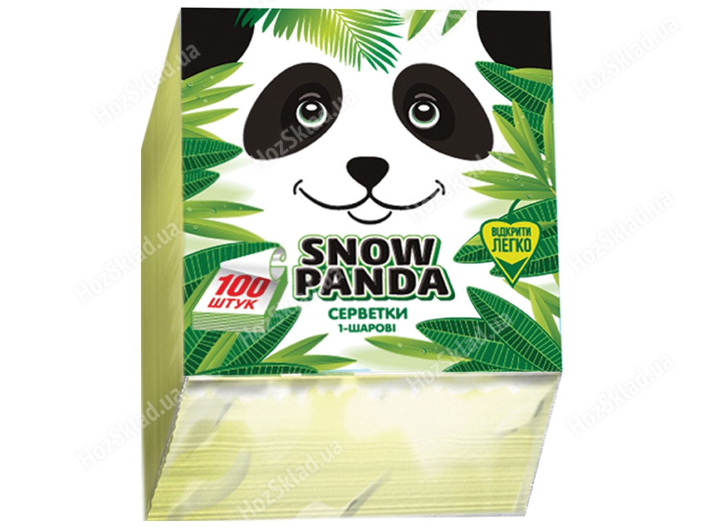 Серветки паперові Сніжна панда столові, одношарові 24х24см жовті (ціна за упаковку 100шт)
