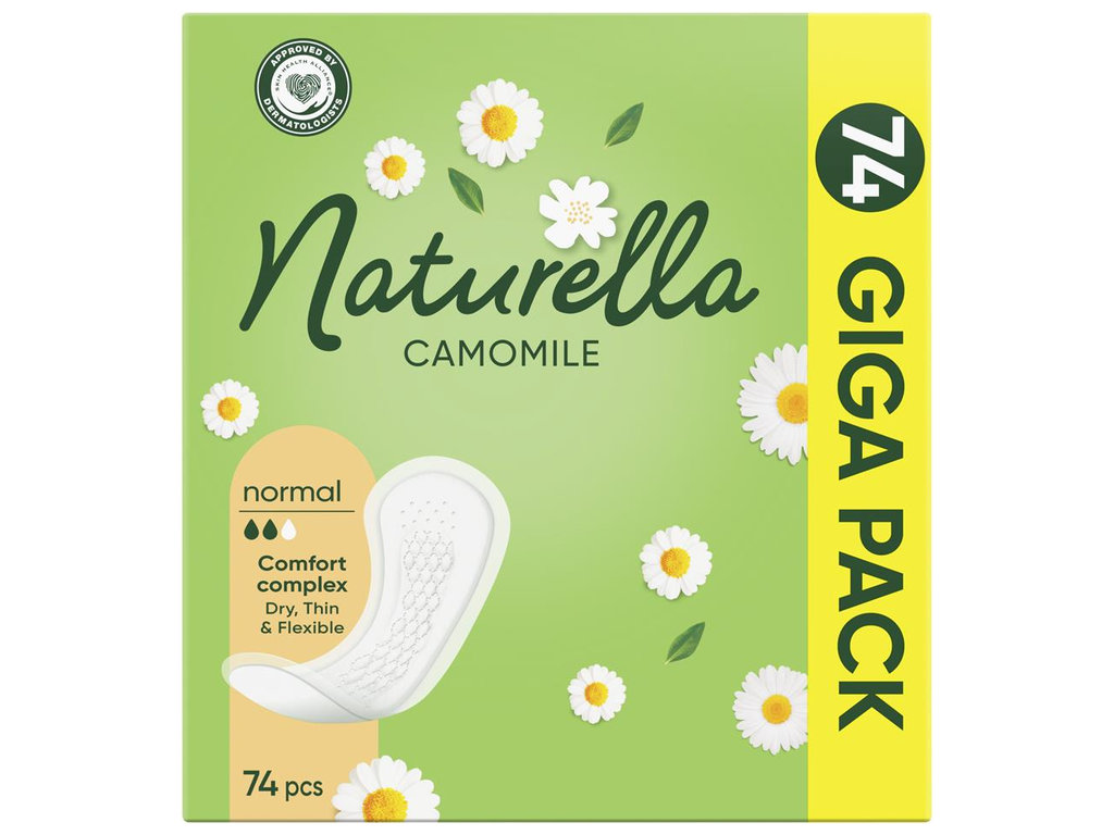 Прокладки ежедневные Naturella Camomile Normal, с ароматом, 2 капли, 74шт