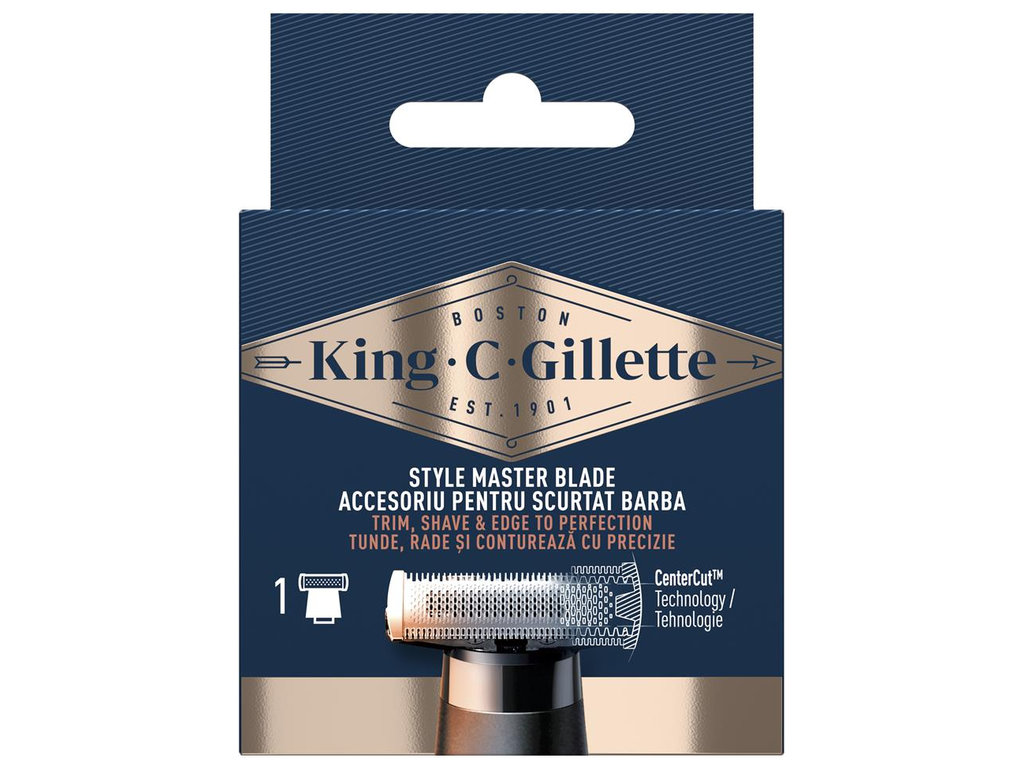 Насадка сменная Gillette King C. Style Master, для триммера, нержавеющая сталь, пластик, цвет черный