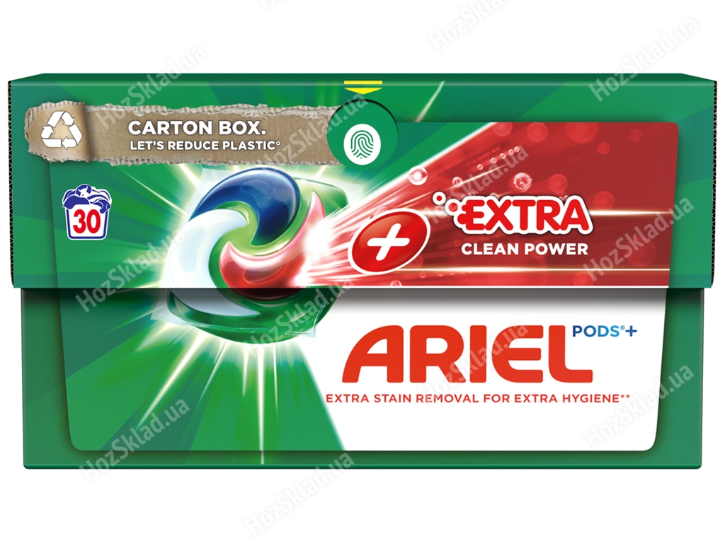 Капсули для прання Ariel Pods All-in-1 + Сила екстраочищення, 30шт