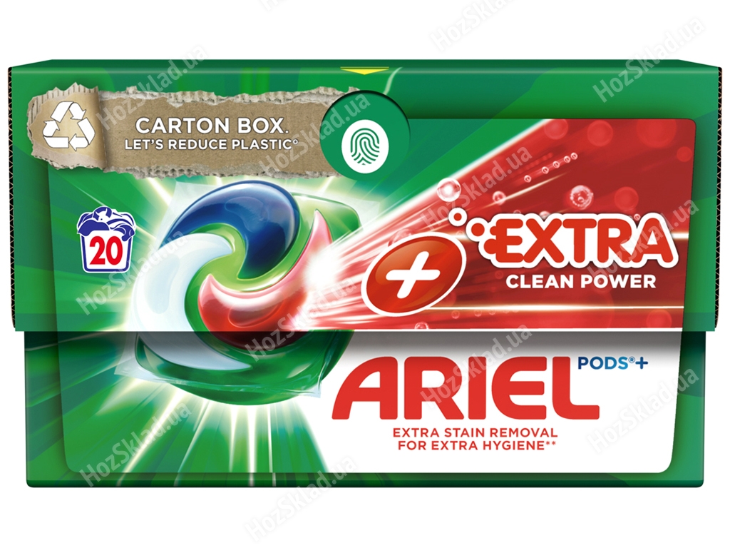 Капсули для прання Ariel Pods All-in-1 + Екстрасила очищення, 20шт