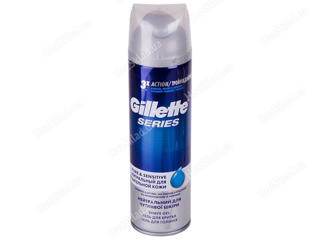 Гель для бритья Gillette Pure&Sensitive нейтральный для чувствительной кожи 200мл