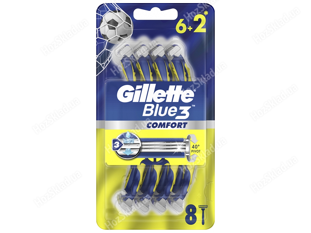 Одноразовые бритвы Gillette Blue 3 Comfort, 6+2шт