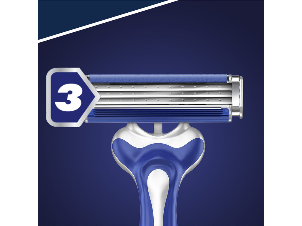 Станок для бритья Gillette Blue 3 Comfort, одноразовый, 3 лезвия, пластик, хром, 8шт