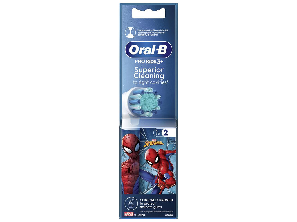 Насадки для электрической зубной щетки Oral-B Kids Spider-Man, детские, пластик, нейлон, 2шт