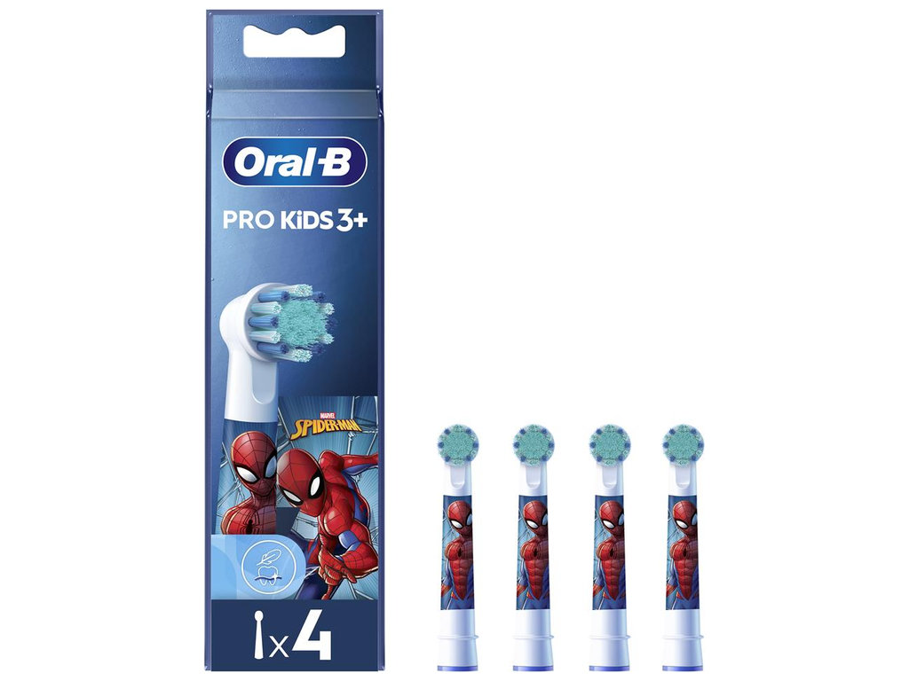 Насадки для электрической зубной щетки Oral-B Kids Spider-Man, детские, пластик, нейлон, 4шт