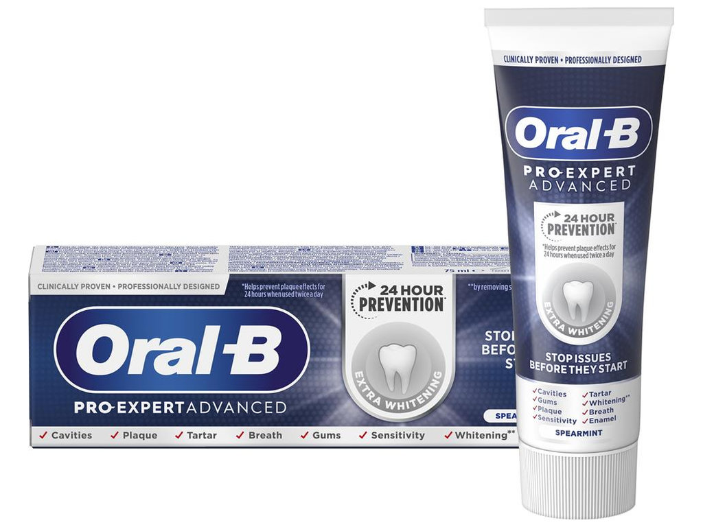 Паста зубна Oral-B Pro-Expert Додаткове відбілювання, комплексний захист, з фтором, 75мл