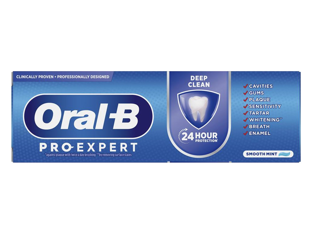 Паста зубна Oral-B Pro-Expert Глибоке очищення, для чутливих зубів, з фтором, 75мл
