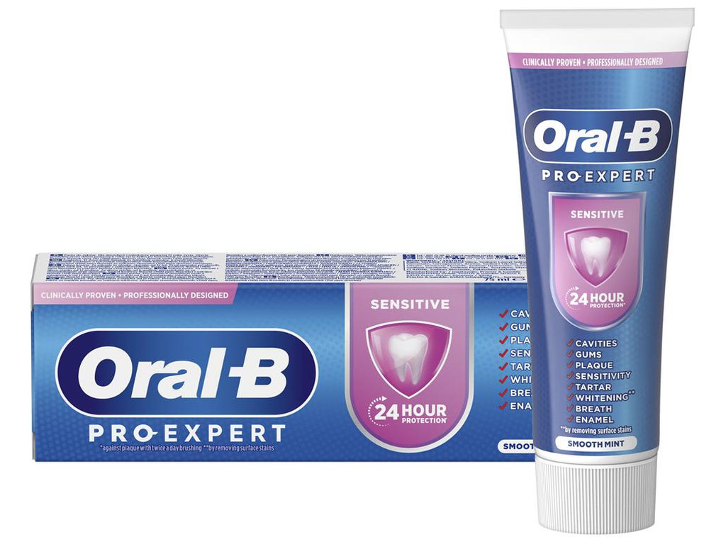 Паста зубная Oral-B Pro-Expert Деликатное очищение, для чувствительных зубов, с фтором, 75мл
