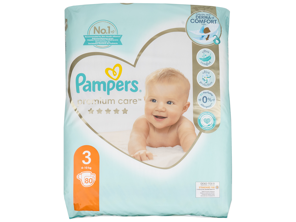Подгузники детские одноразовые Pampers Premium Care Midi, Размер 3 (6-10 кг), 80шт