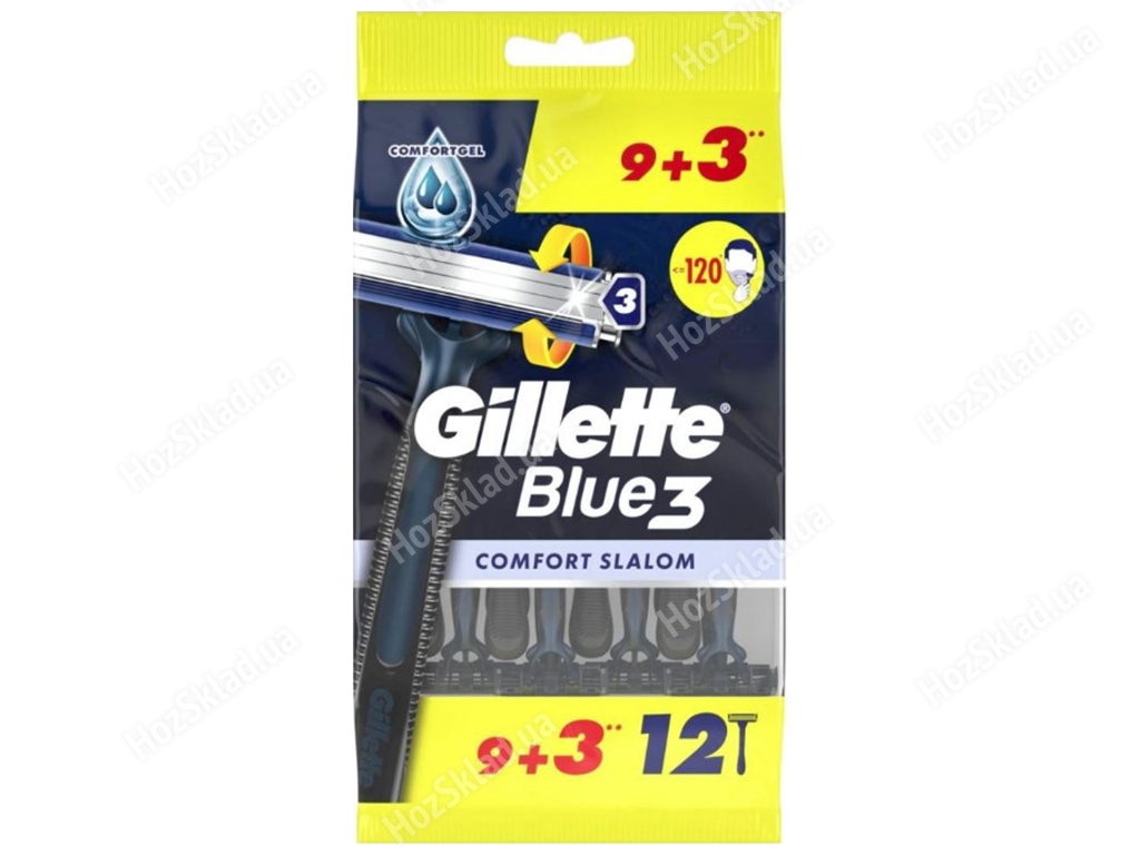 Одноразовые бритвы Gillette Blue 3 Comfort Slalom, 12шт