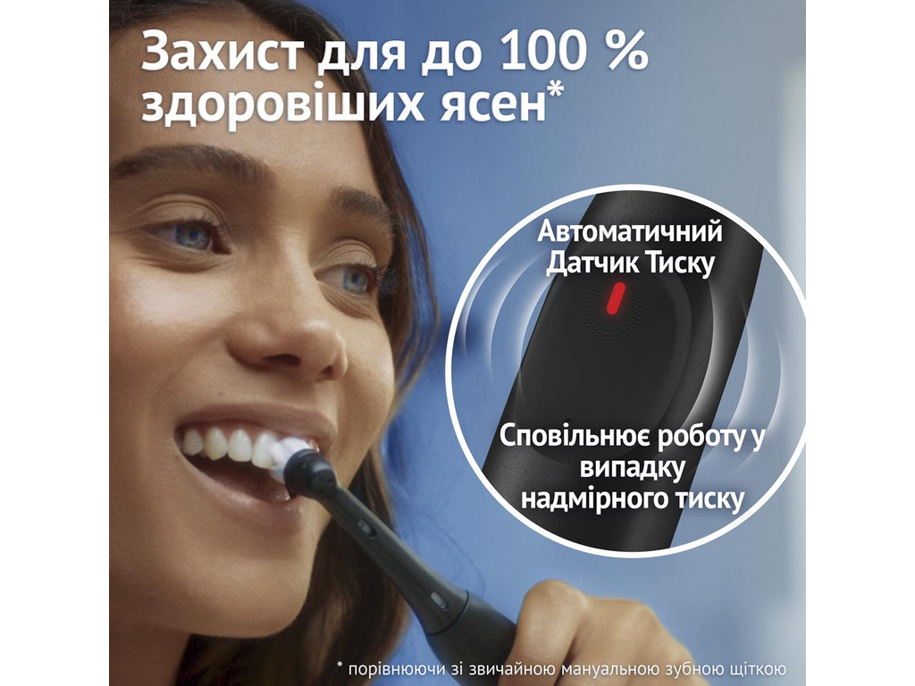 Зубна щітка електрична Oral-B iO 2, акумулятор, 3 режими, футляр, пластик, нейлон, колір чорний