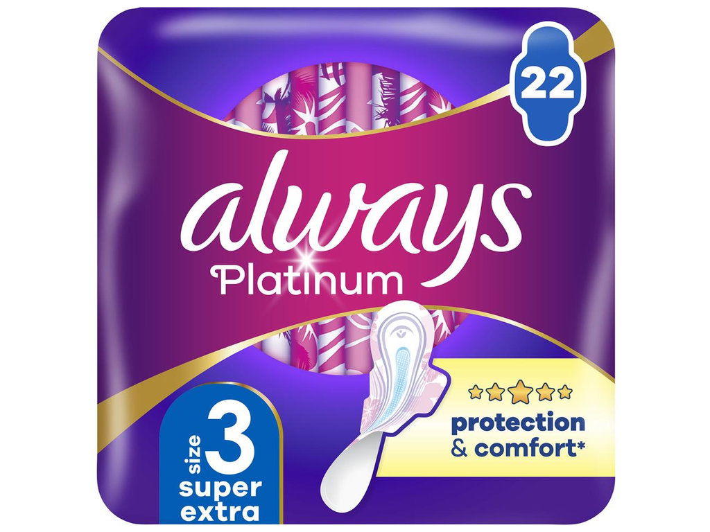 Прокладки Always Platinum Day&Night с крылышками, 5 капель, 22 шт