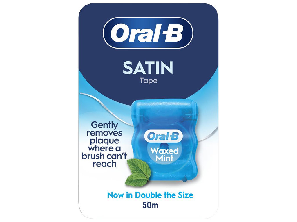 Зубная нить Oral-B Satin Tape Waxed Mint, 50 м