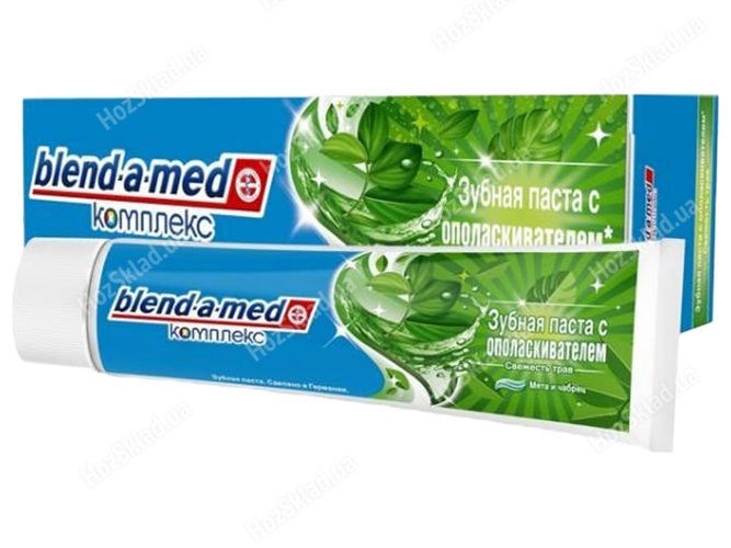 Паста зубная Blend-a-med Комплекс с ополаскивателем Свежесть трав Мята и чабрец 100мл