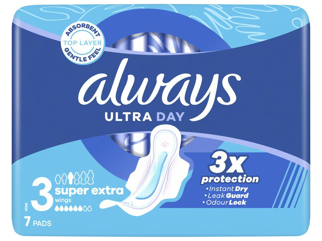Прокладки гигиенические Always Ultra Day & Night, с ароматом, 6 капель, размер 3, 7шт