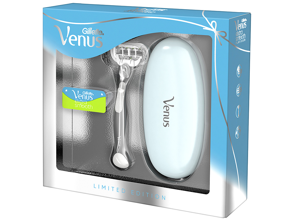 Набор подарочный женский Gillette Venus Platinum бритва cо сменной кассетой+дорожный футляр