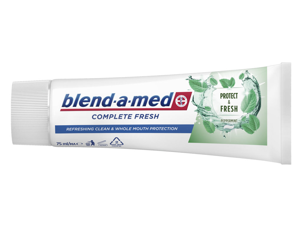 Паста зубна Blend-a-med Complete Захист та свіжість, з м'ятою та фтором, очищення від нальоту, 75мл