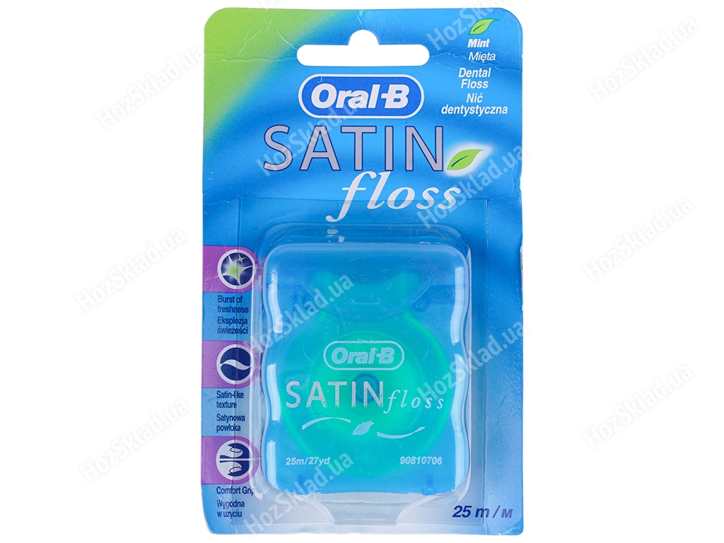Зубная нить Oral-B Satin Floss, мята, 25м