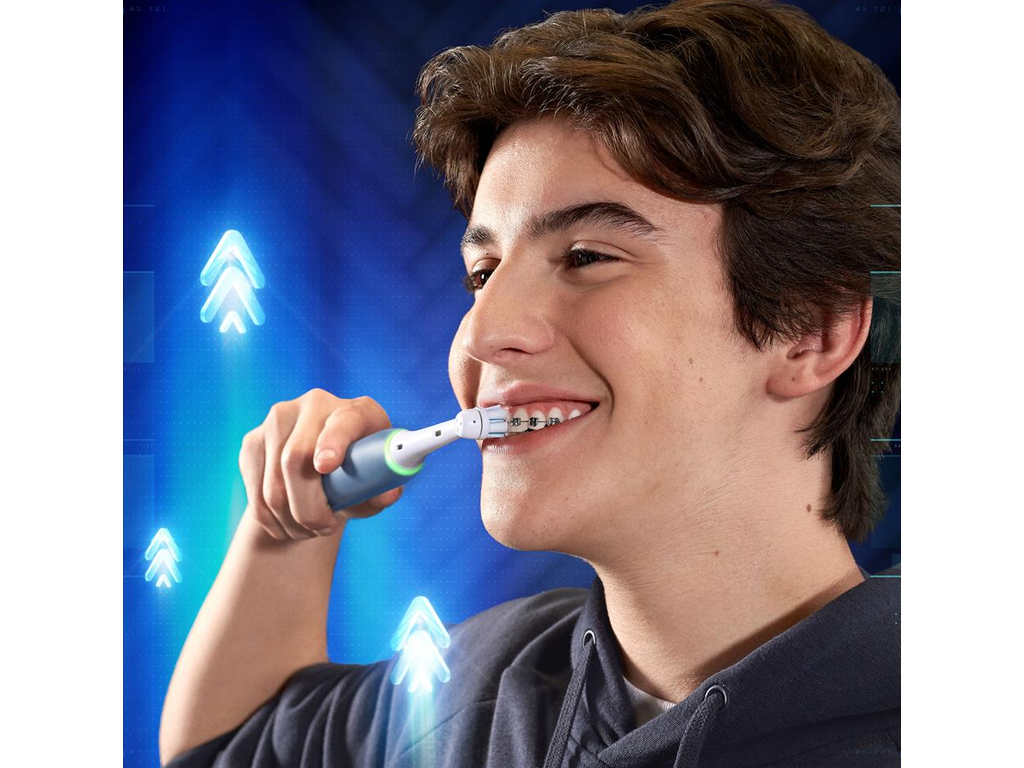 Зубная щетка электрическая Oral-B iO 4 My Way Blue + футляр, пластик, нейлон, цвет белый с синим