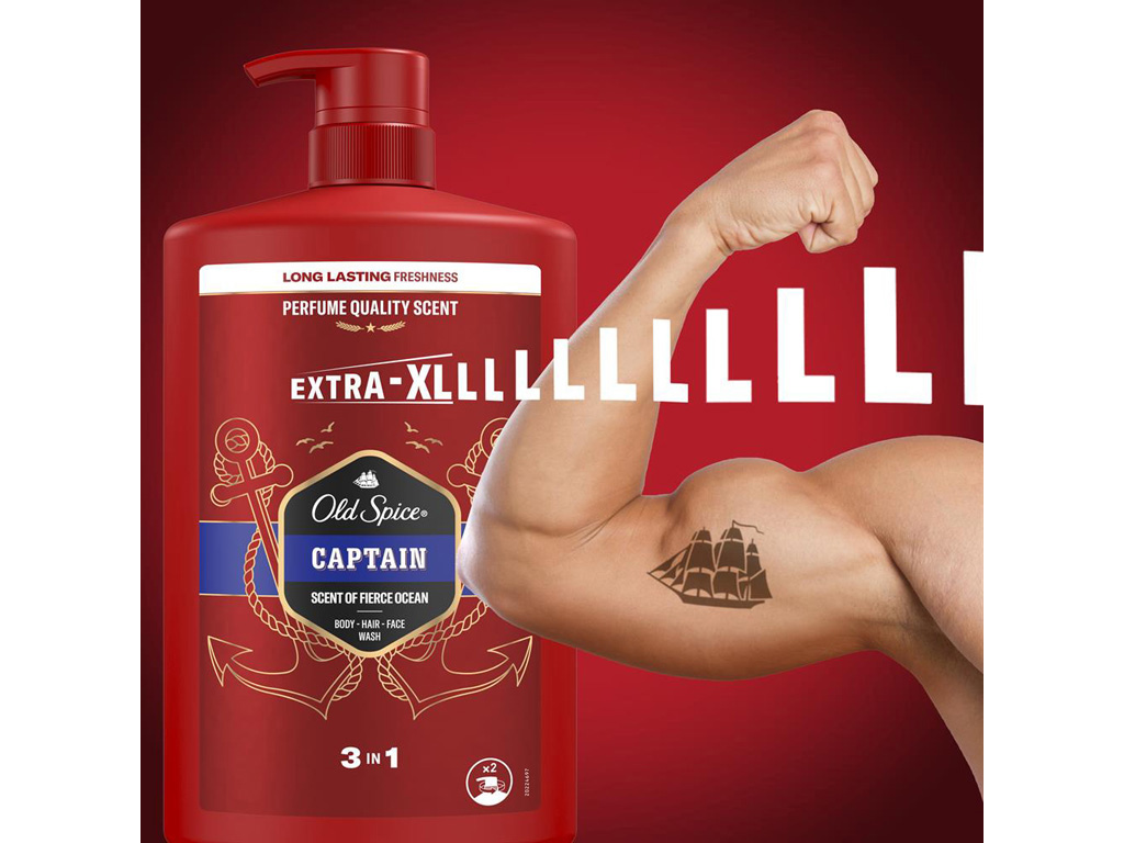Гель для душа Old Spice Captain 3-в-1, аромат океана, 1л