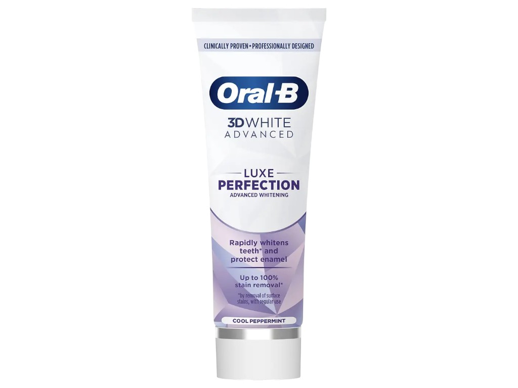 Паста зубная Oral-B 3D White Advanced Luxe Perfection Прохлада перечной мяты, отбеливание, 75мл